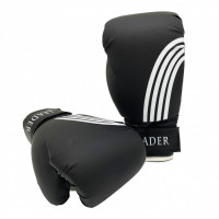 Перчатки боксерские  LEADER  8 унций, черный