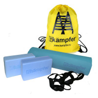 Комбо-набор для йоги Kampfer Combo Blue (голубой/желтый)